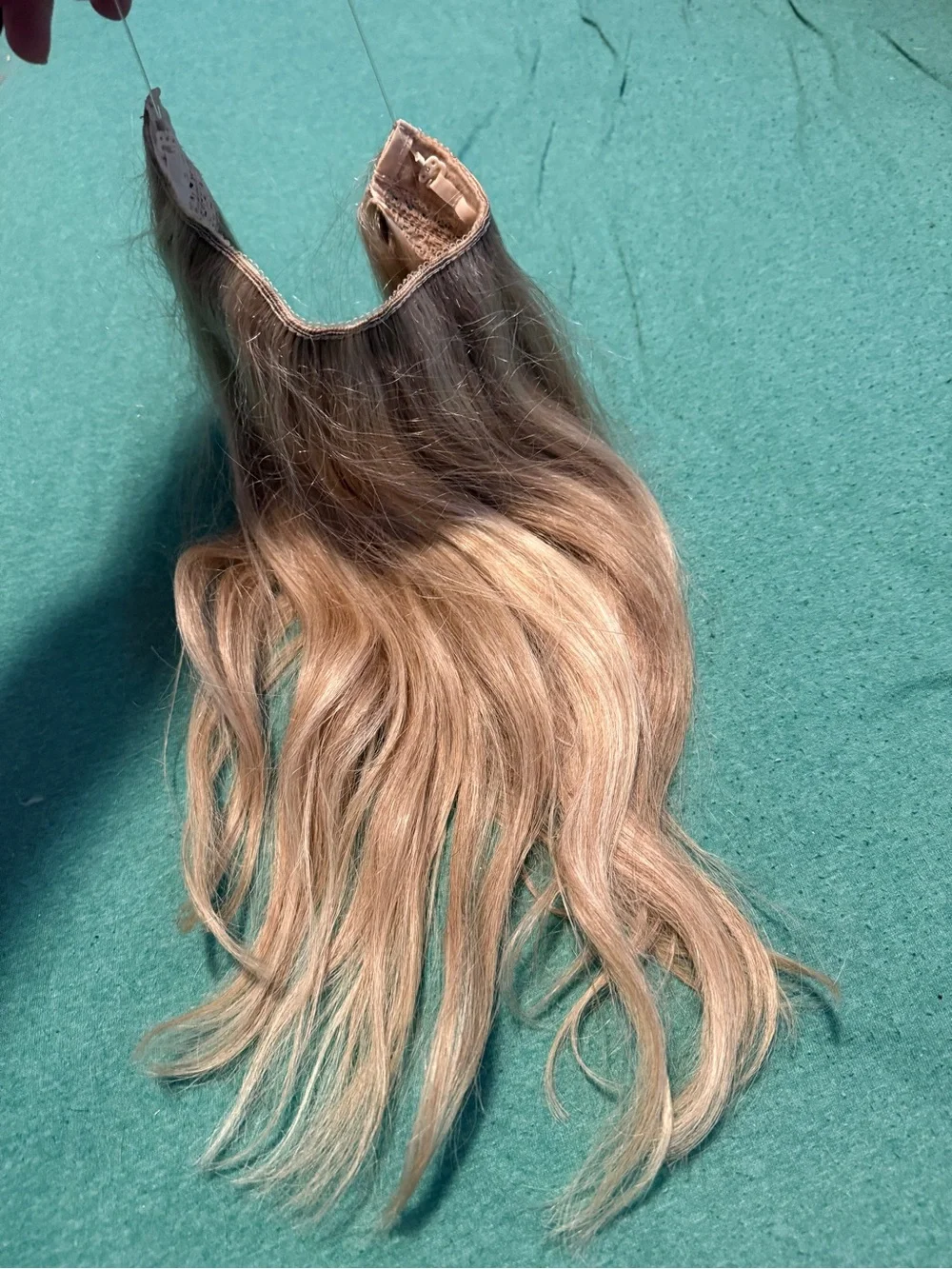 Blonde Wavy Clip-In Extensions with Subtle Ombré Effect